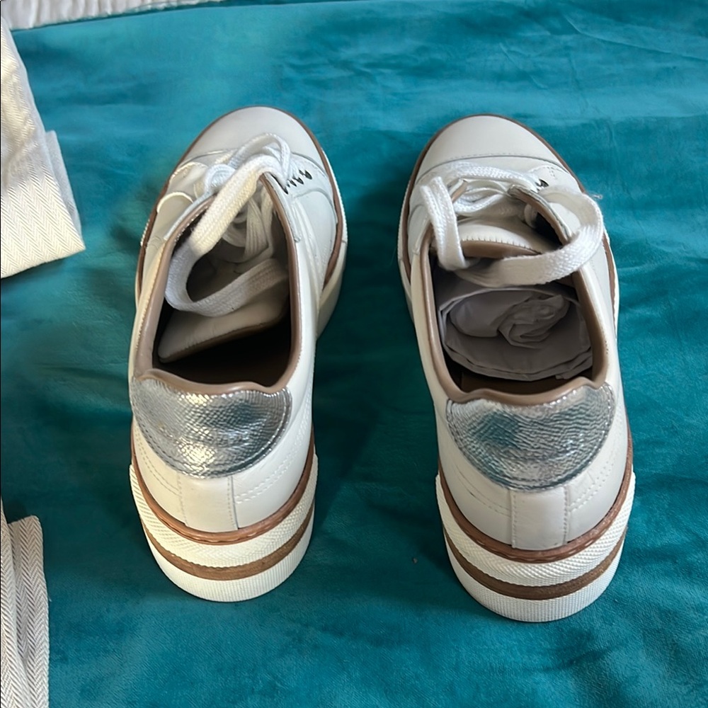 Hermes Calfskin Polo Sneakers 37.5 White - Picture 2 of 16